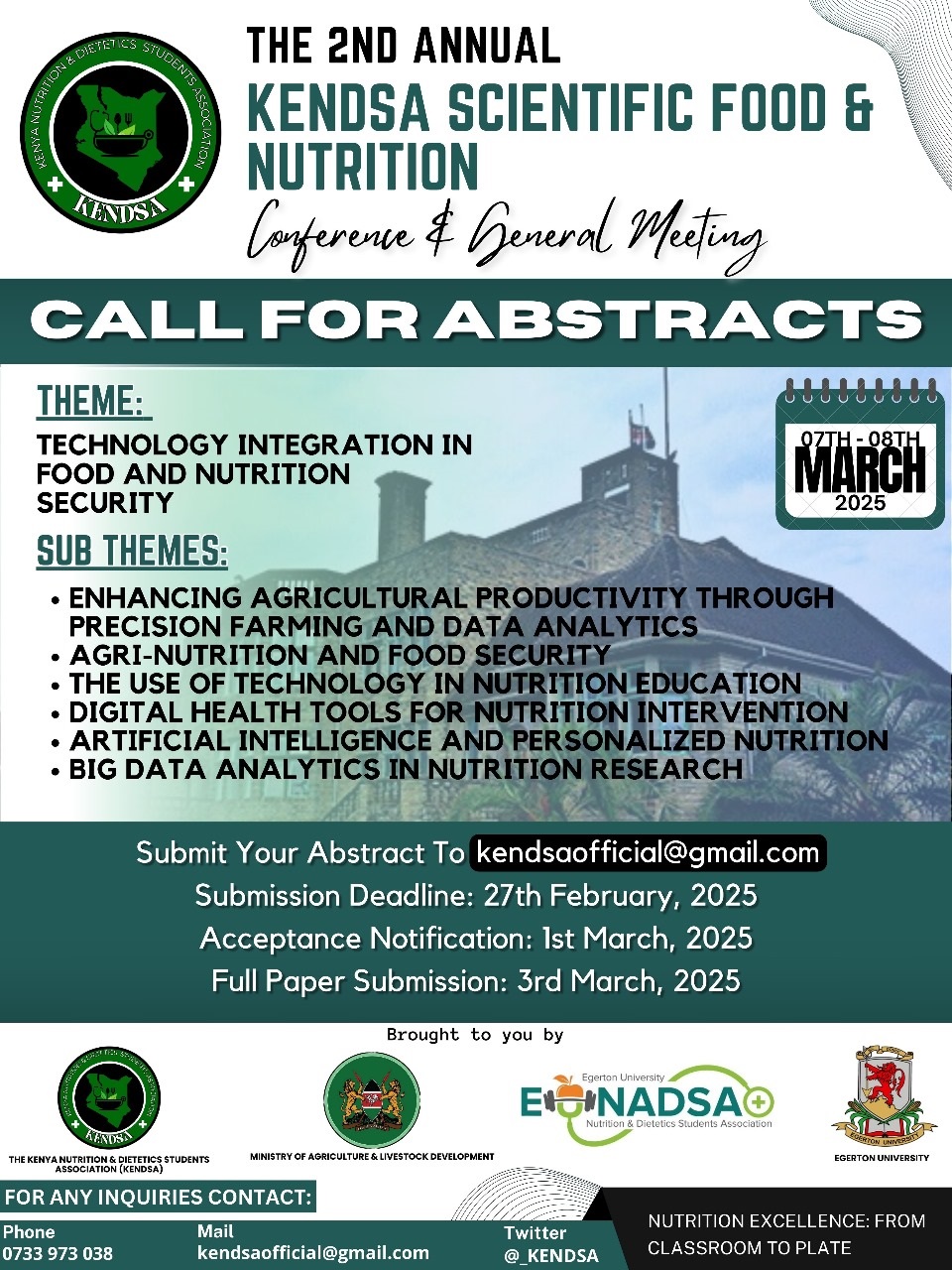 Egerton University set to host Food and Nutrition Conference