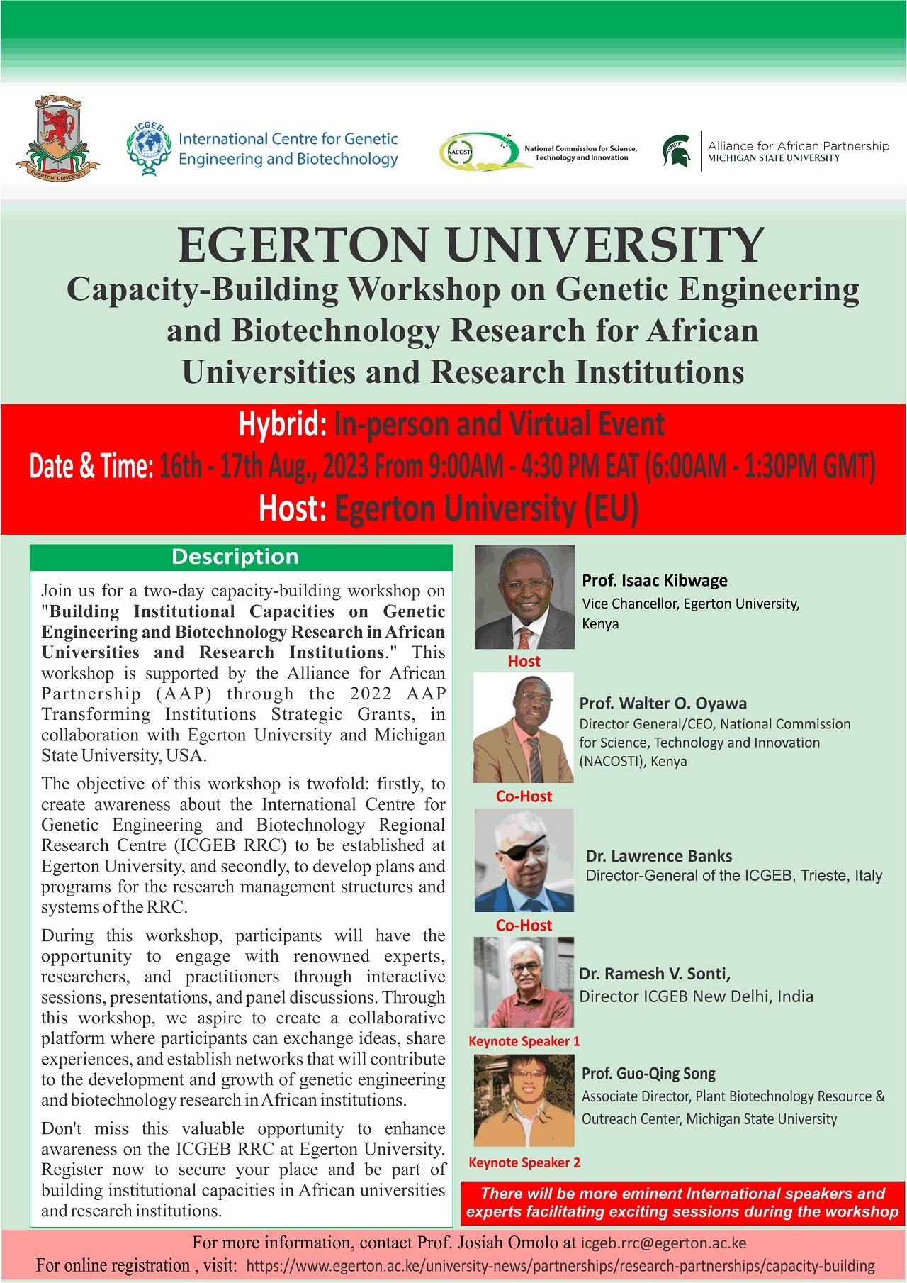 Capacity-Building Workshop on Genetic Engineering and Biotechnology Research for African Universities and Research Institutions