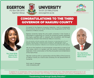 Congratulations to the Third Governor of Nakuru