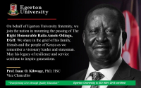His vision for Kenya will continue to guide generations. Rest in peace, Rt. Hon. Raila Amolo Odinga, EGH.